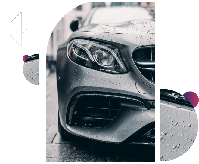 Luxury silver car